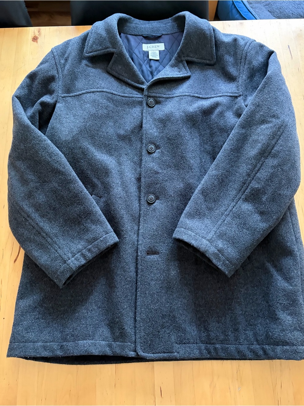 J. Crew Men’s Dark Gray Wool Pea Coat - Button Front